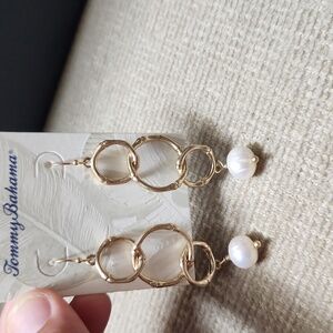 Tommy Bahamas Bamboo Pearl Loop Earrings
